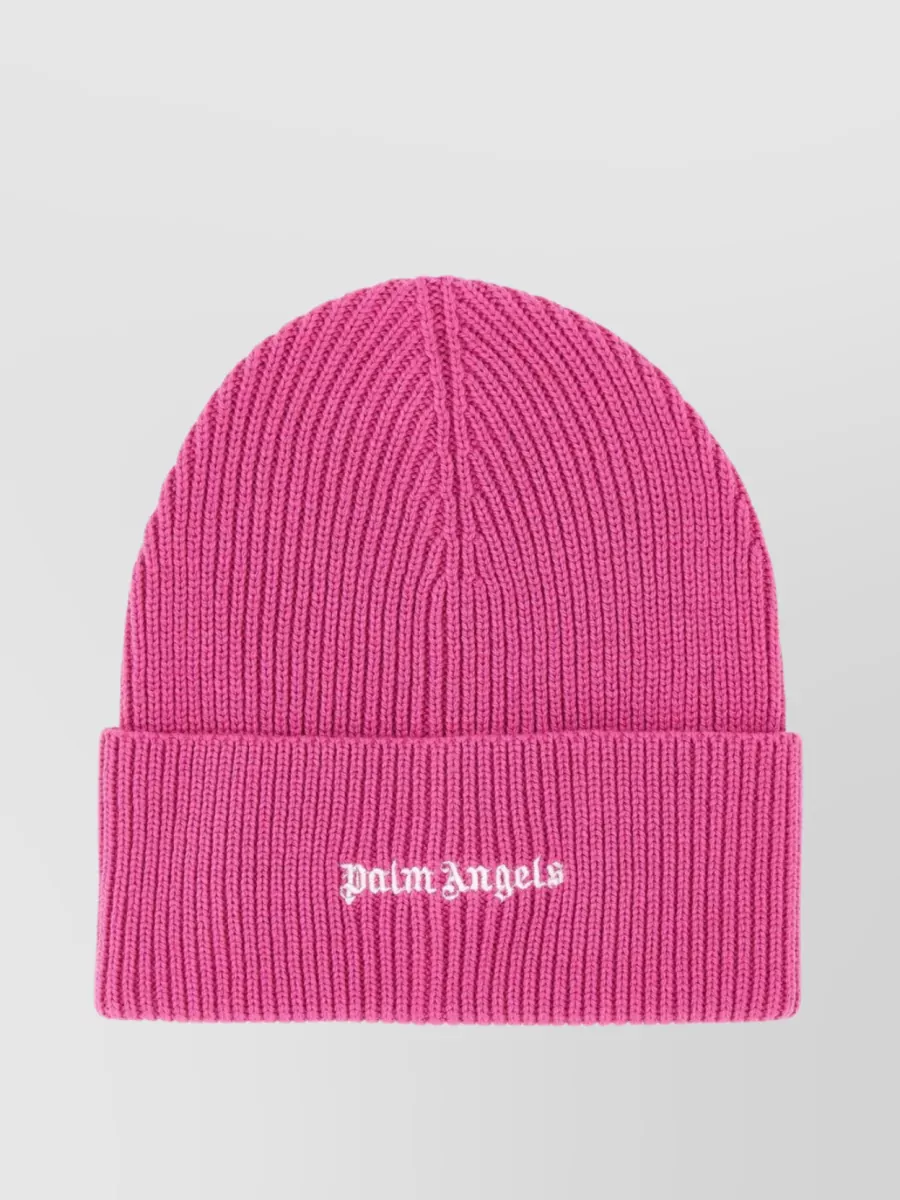 Shop Palm Angels Soft Knit Foldable Beanie In Pink