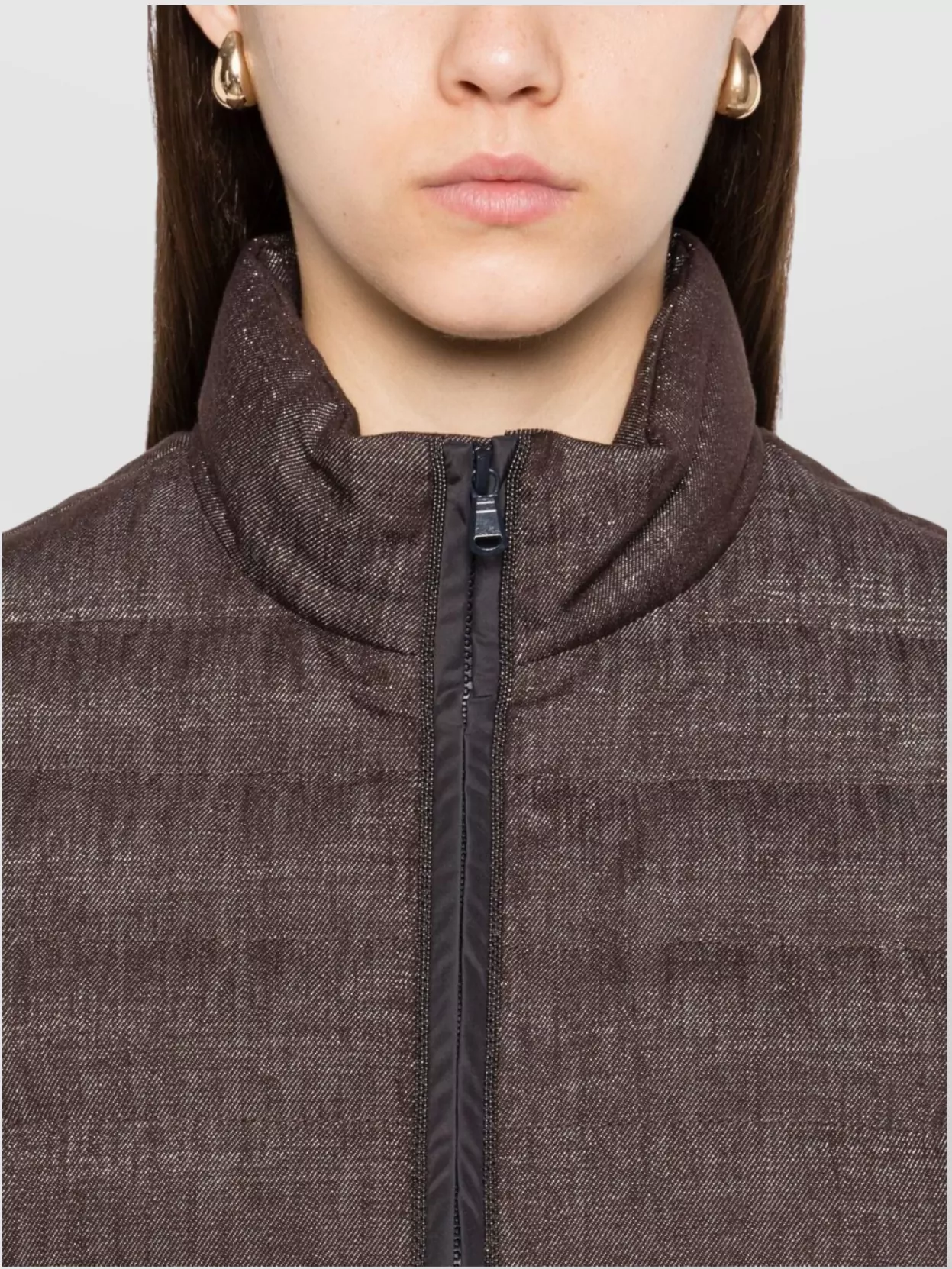 Brunello Cucinelli Short Sleeve Quilted High Neck Jacket