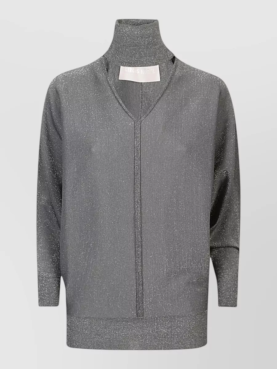 Circus Hotel Ribbed turtleneck long-sleeve knitted top