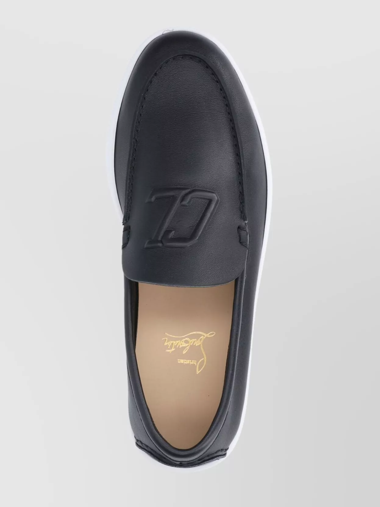 Christian Louboutin Loafers With Contrast Sole And Round Toe In Black