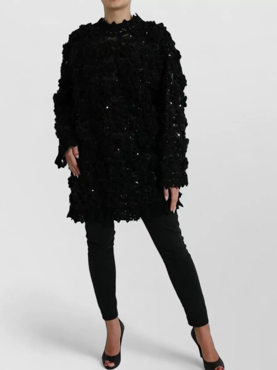 Dolce&Gabbana sequined embellished high neck long sleeve sweater