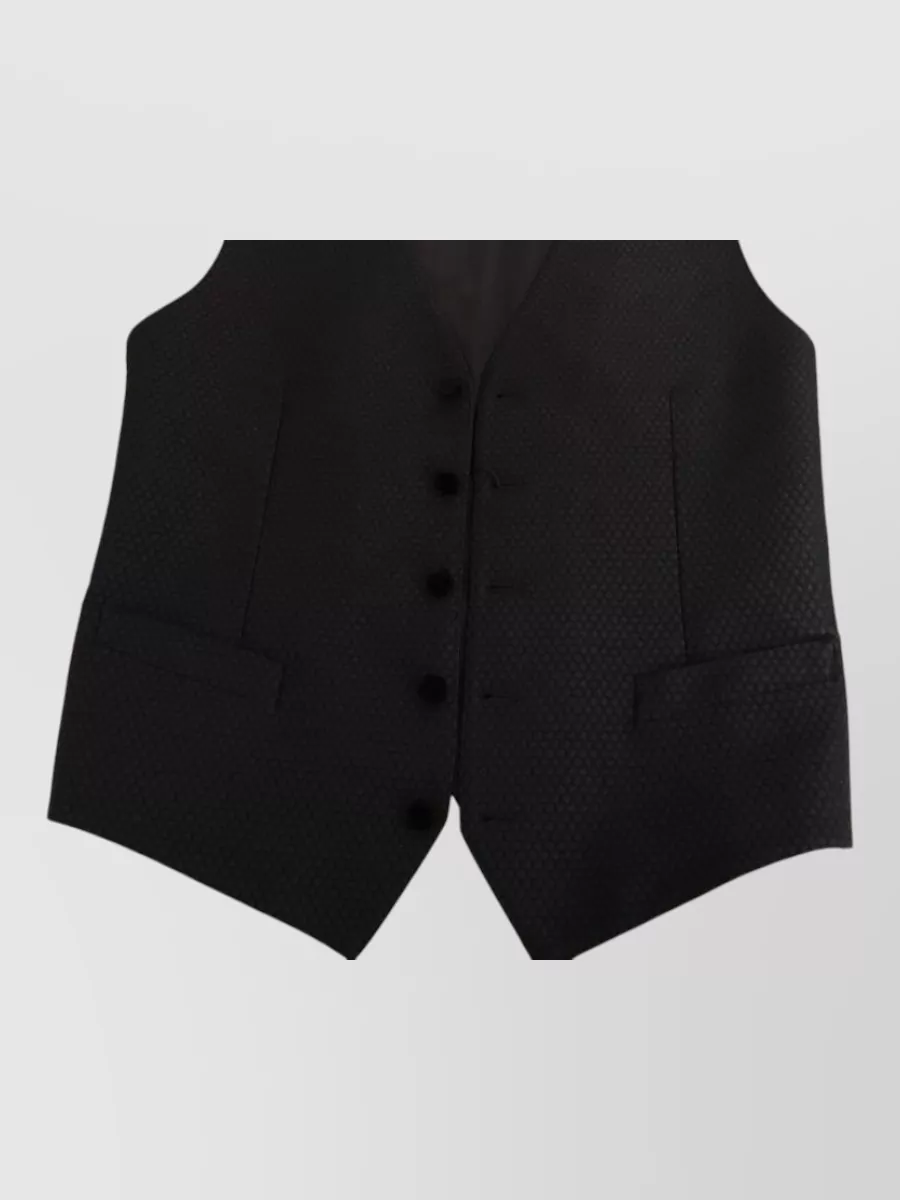 Dolce&Gabbana silk blend polka dot v-neck vest