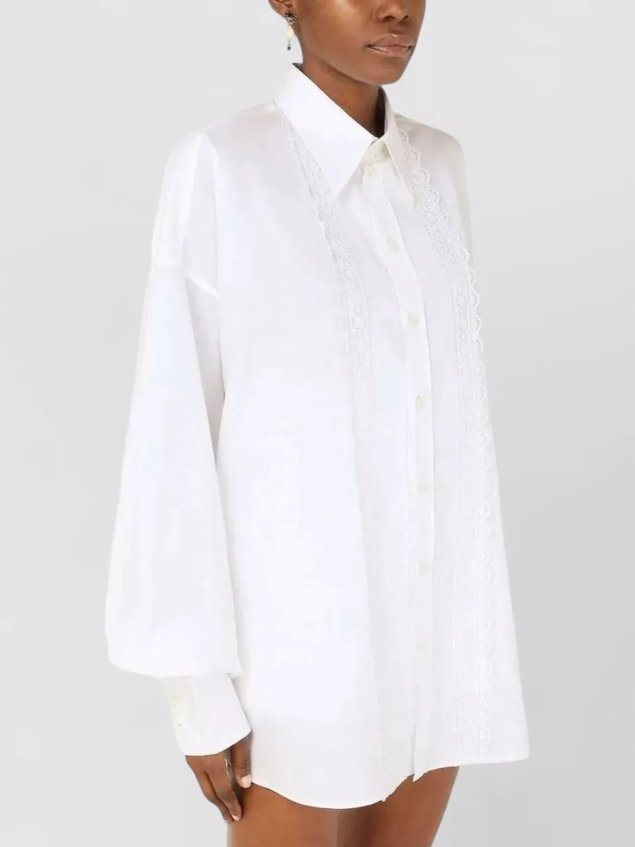 Dolce&Gabbana Lace Trim Long Sleeve Shirt
