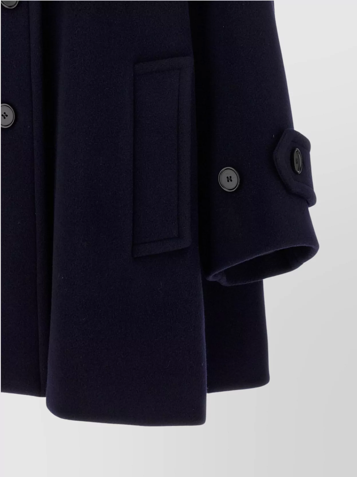 Chloé Double-Breasted Wool Coat With High Collar