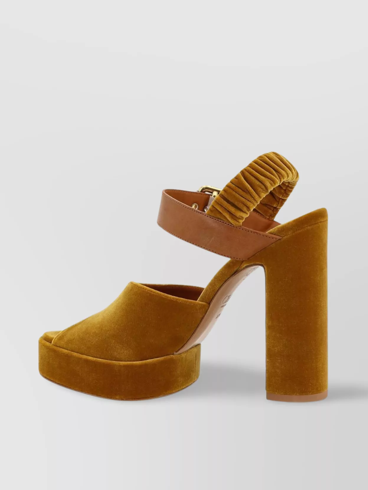 Chloé Velvet Block Heel Sandals