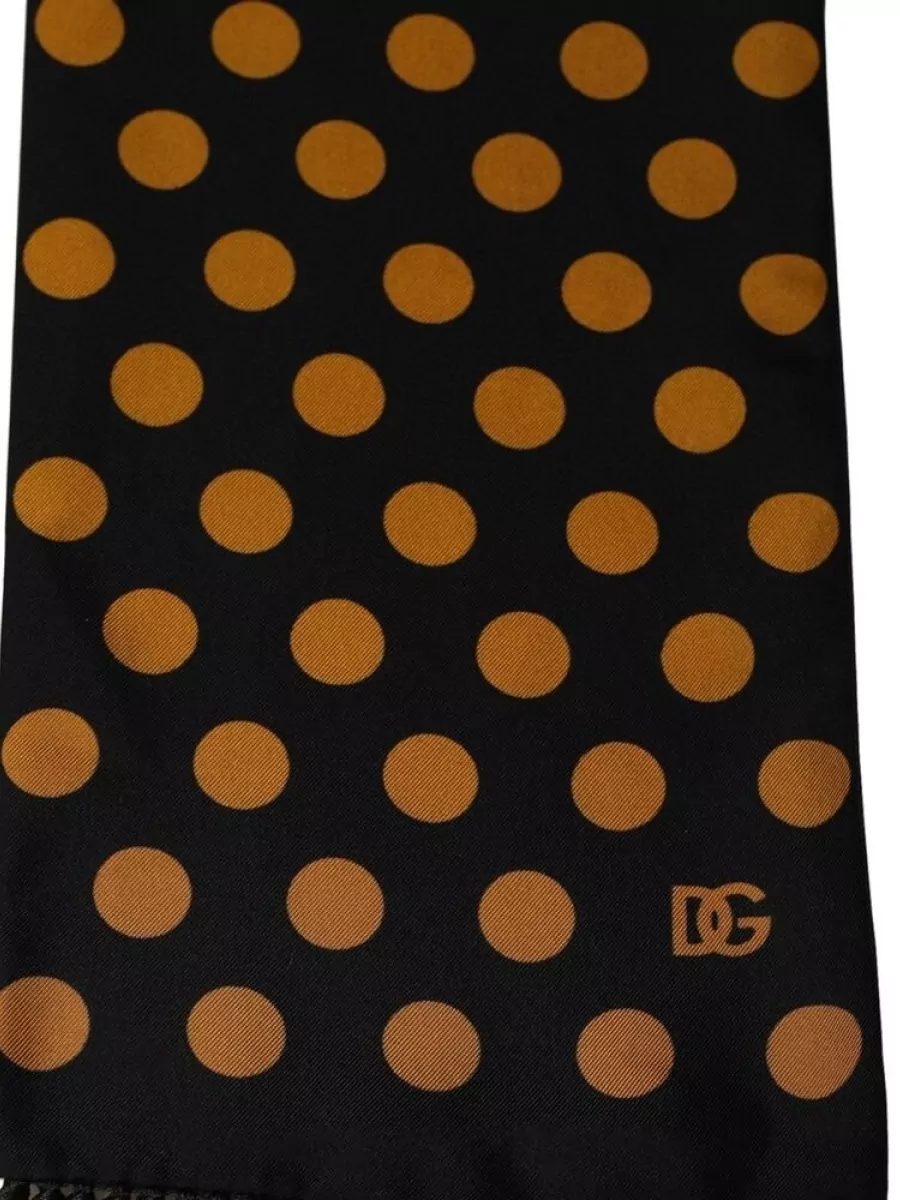 Dolce&Gabbana Silk Polka Dot Fringed Scarf