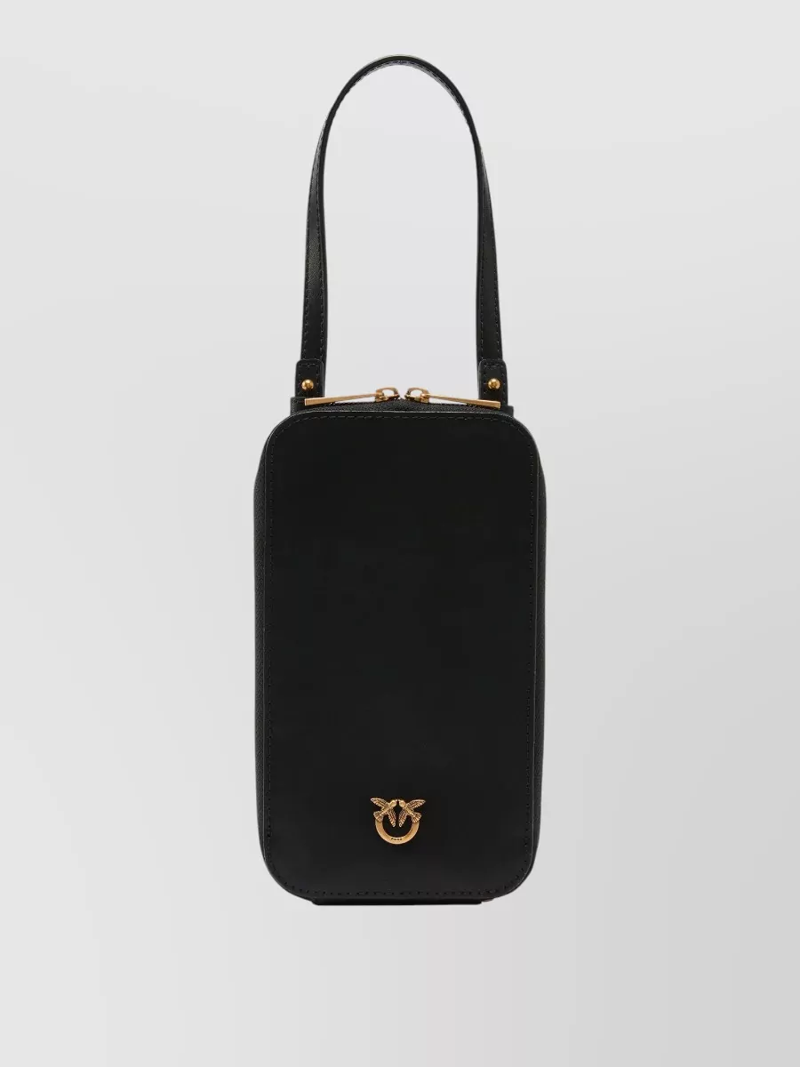 Pinko leather zip-around phone case