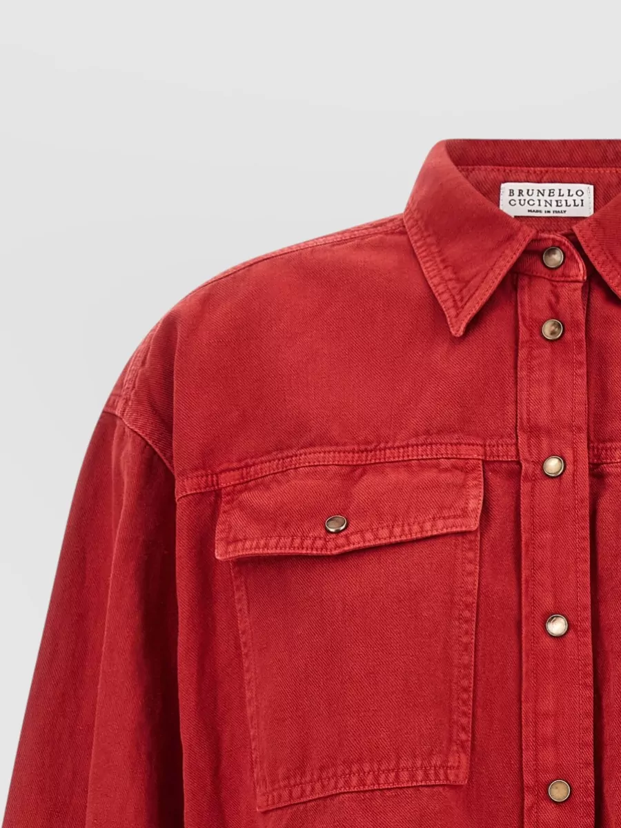 Brunello Cucinelli Cotton Linen Loose-Fit Shirt Jacket