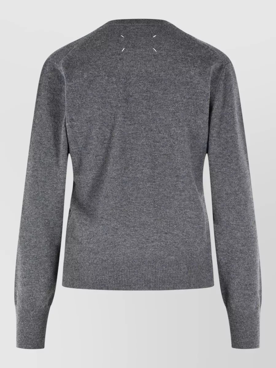 Maison Margiela Virgin Wool Gathered V-Neck Sweater