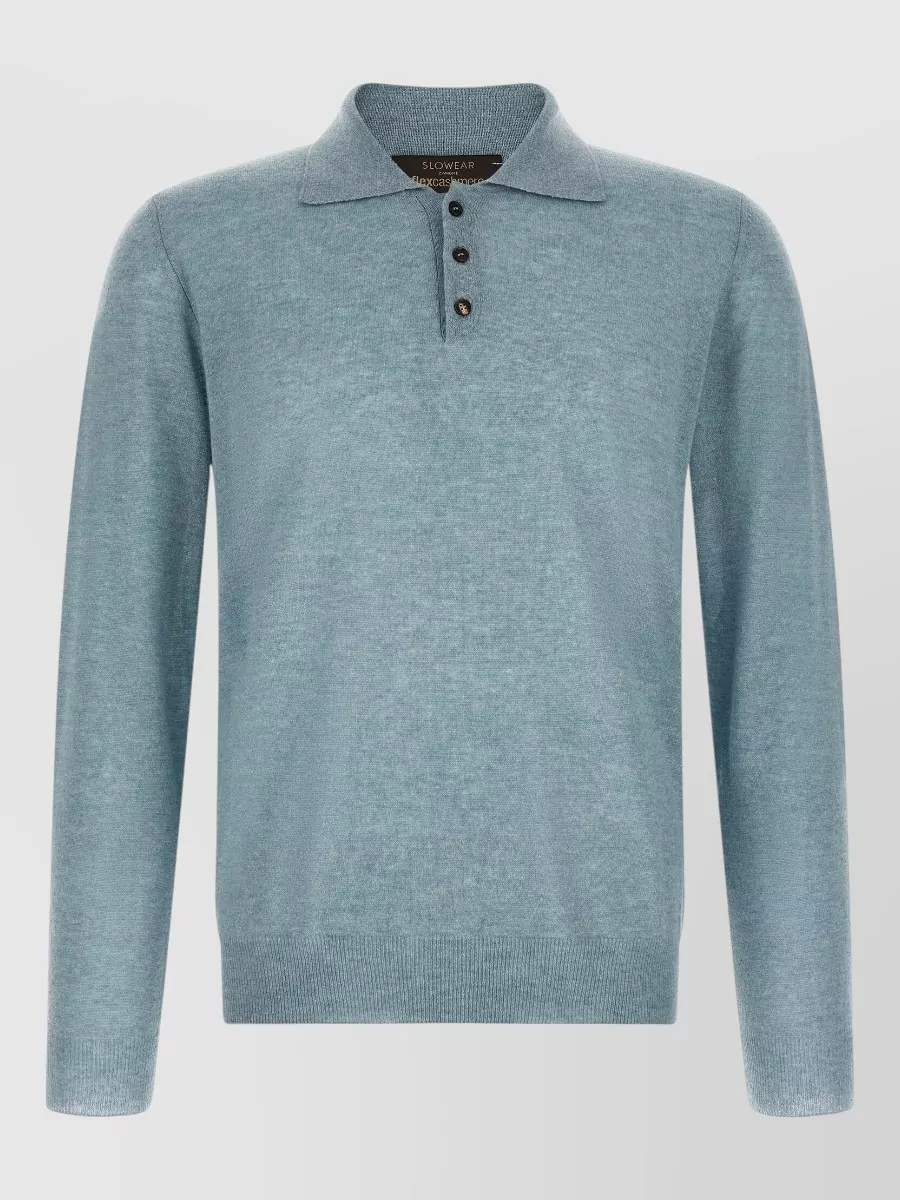 Zanone cashmere fine-knit long-sleeve polo shirt