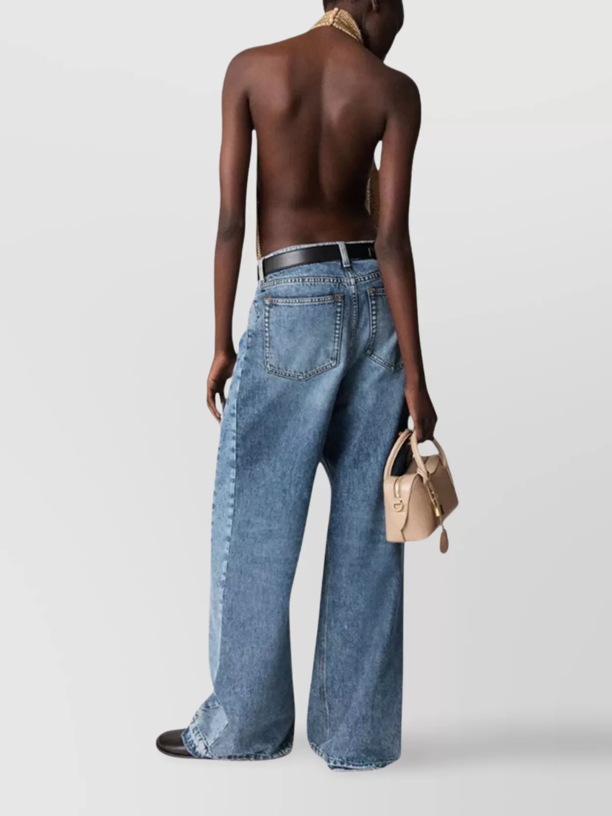 Shop Stella Mccartney Crystal Halterneck Top Georgette