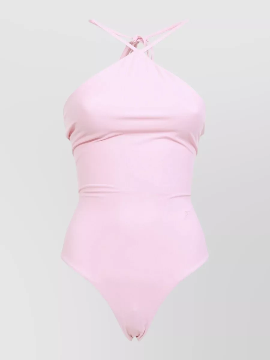Jacquemus Halterneck V-Neck One-Piece Swimsuit