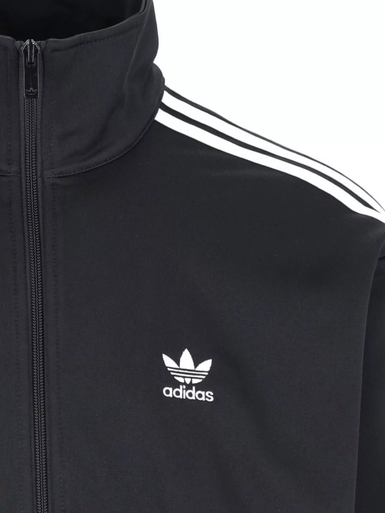Adidas High Collar Ribbed Cuffs Side Pockets Striped Detail