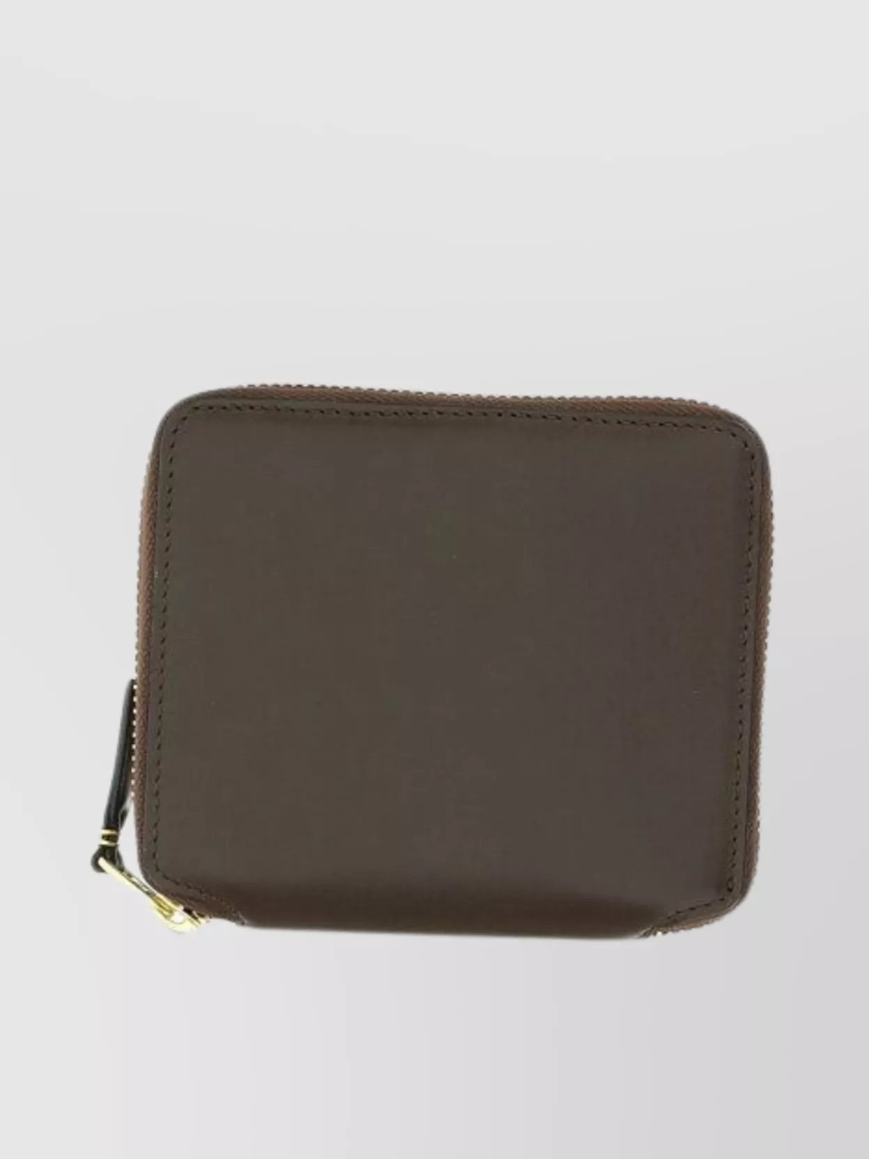 Comme Des Garçons Leather Cardholder Zip Internal Compartments In Brown