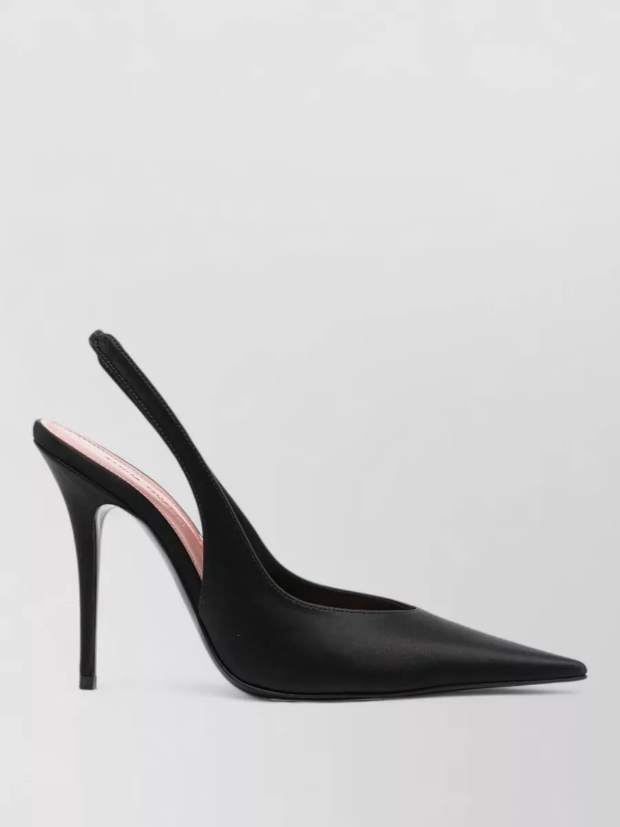Amina Muaddi Silk Satin Slingback Pumps
