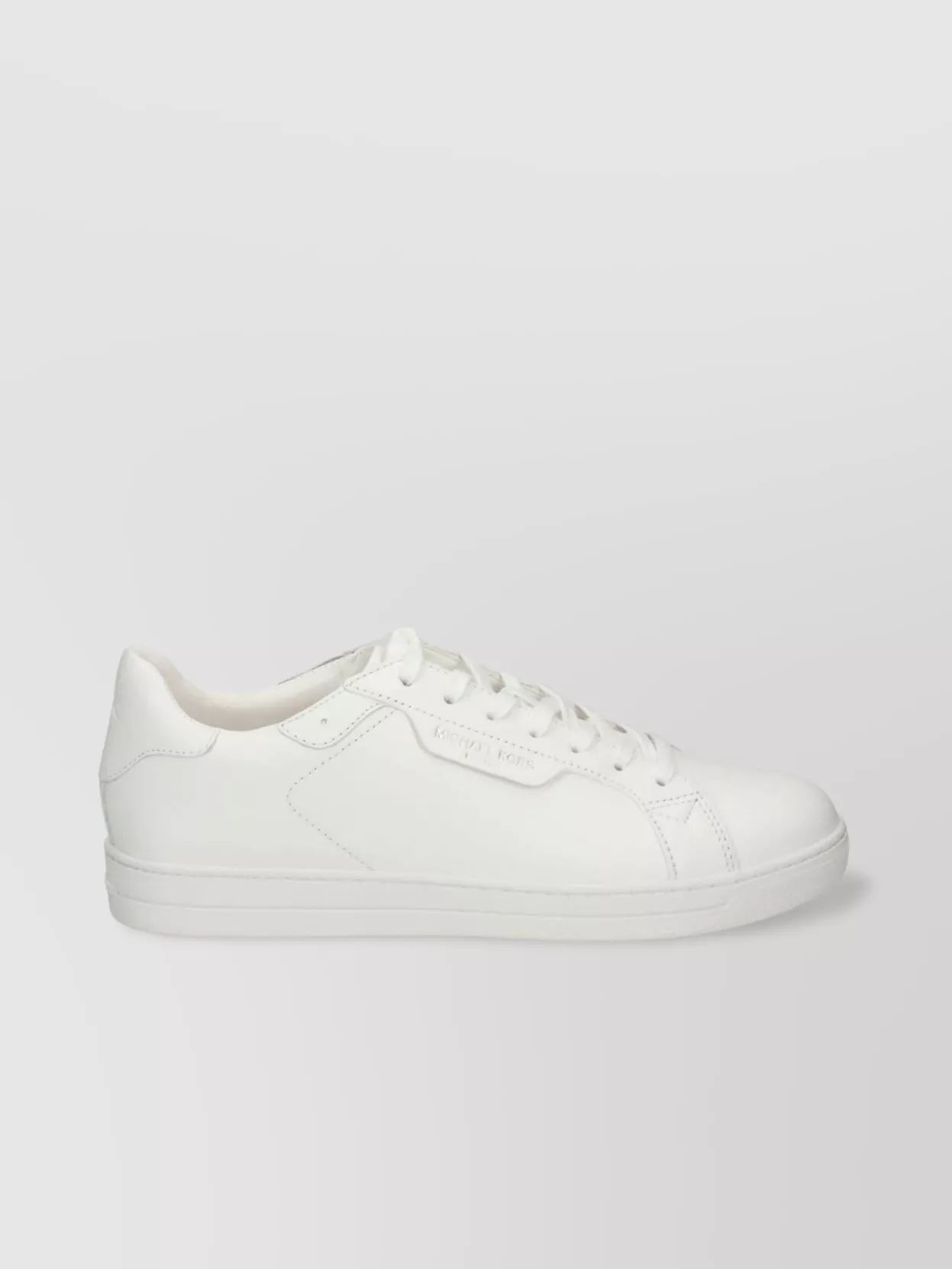Michael Kors Smooth Grain Low-top Leather Sneakers In White