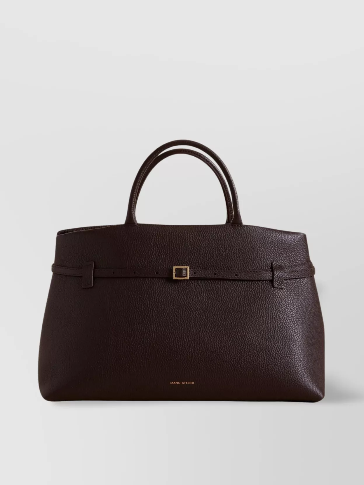 Manu Atelier Hammered Leather Top Handle Shoulder Bag