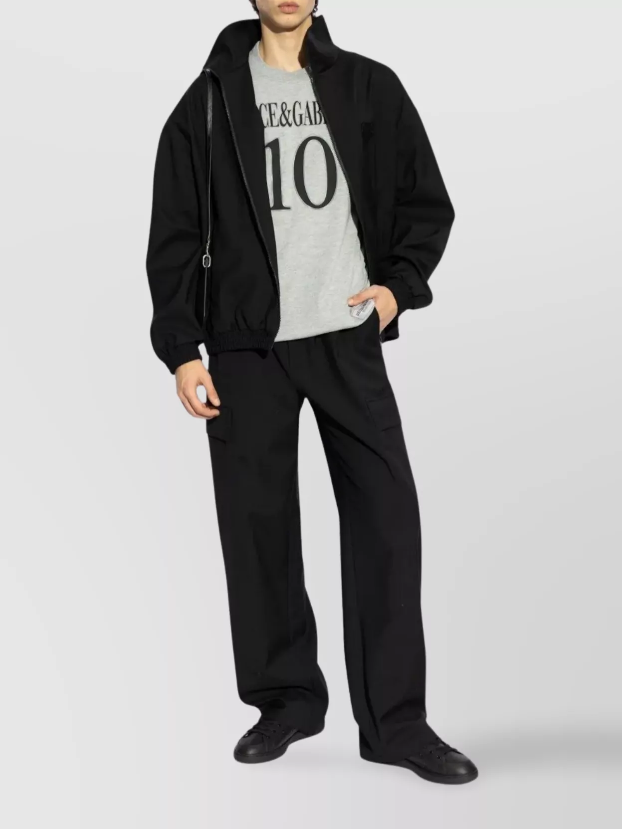 Dolce&Gabbana Jacket With Elasticated Cuffs And High Collar