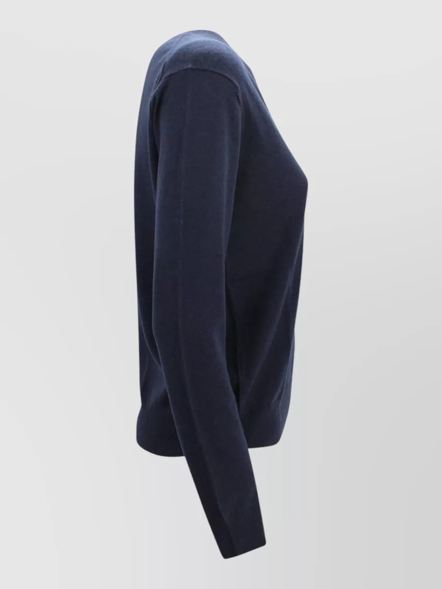 Weekend Max Mara Cashmere Wool Regular-Fit Ribbed V-Neck Sweater