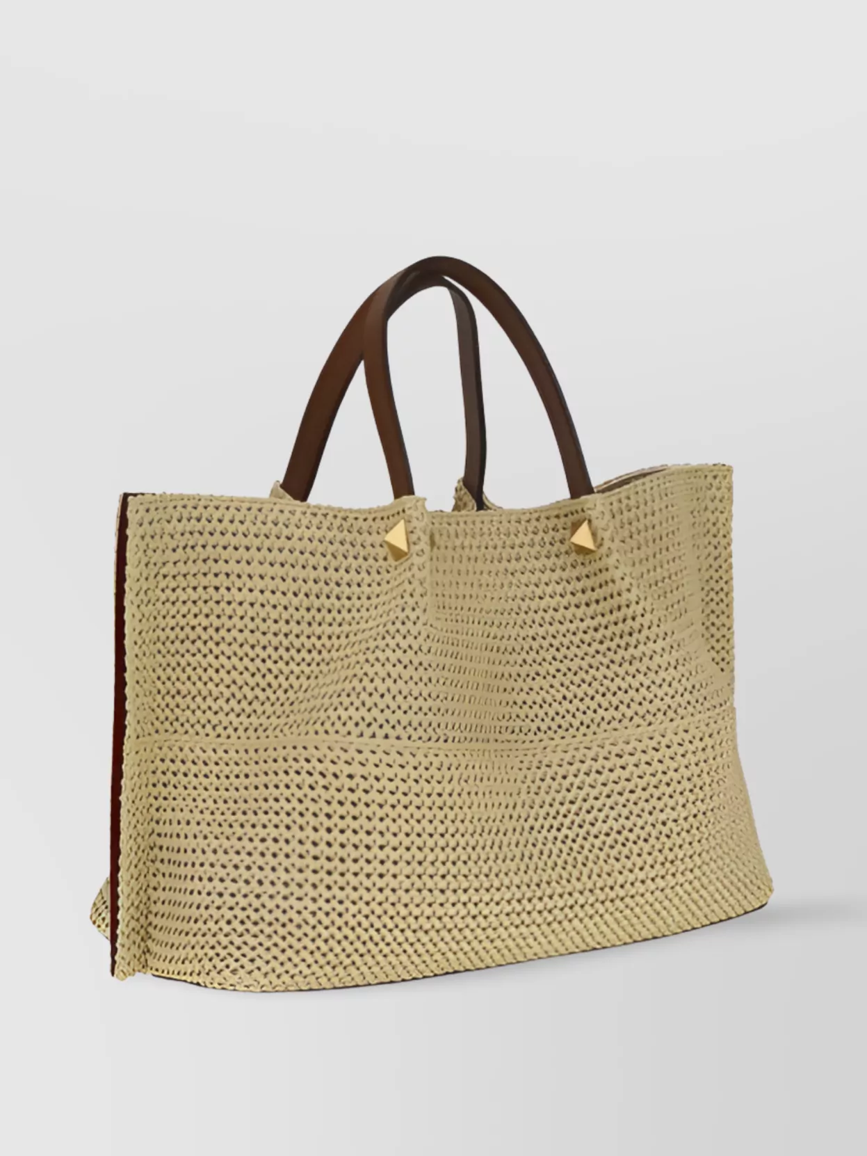 Valentino Garavani Structured raffia tote bag with