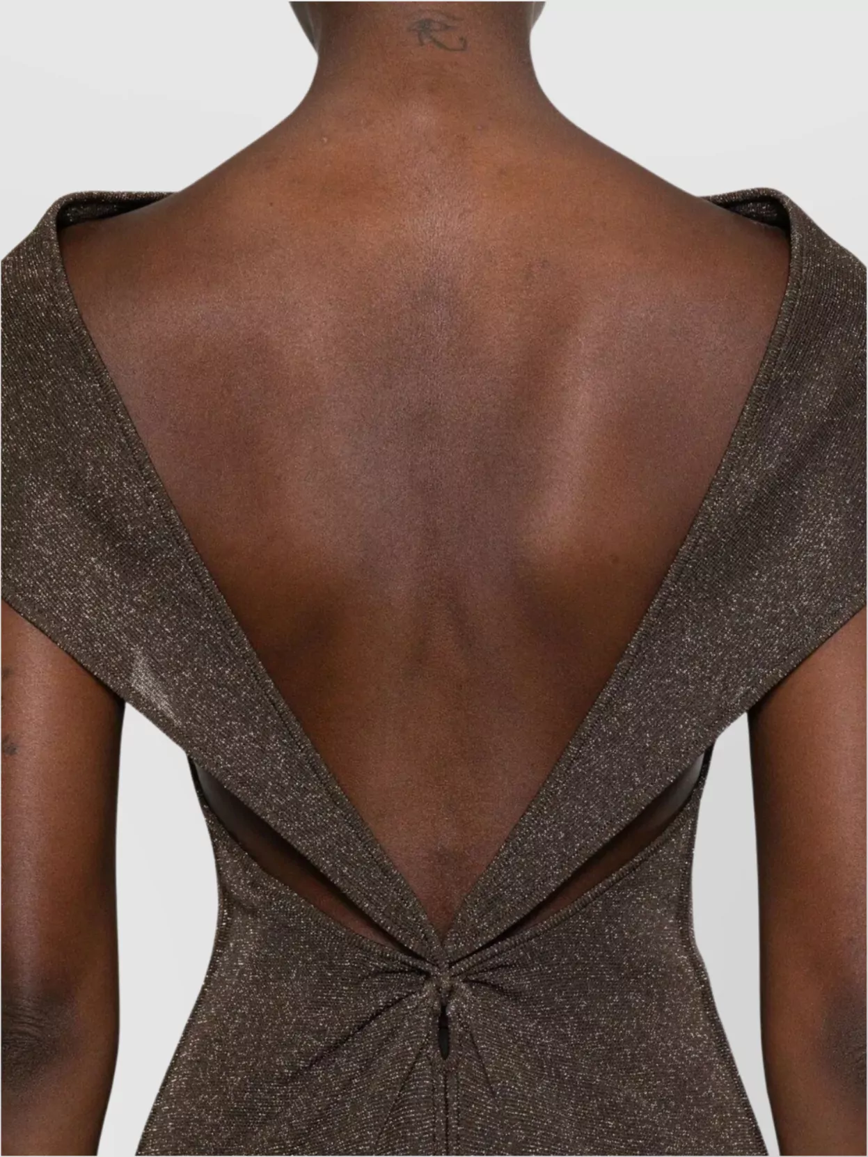 Max Mara Open Back Maxi Dress With Knot Detail In Brown