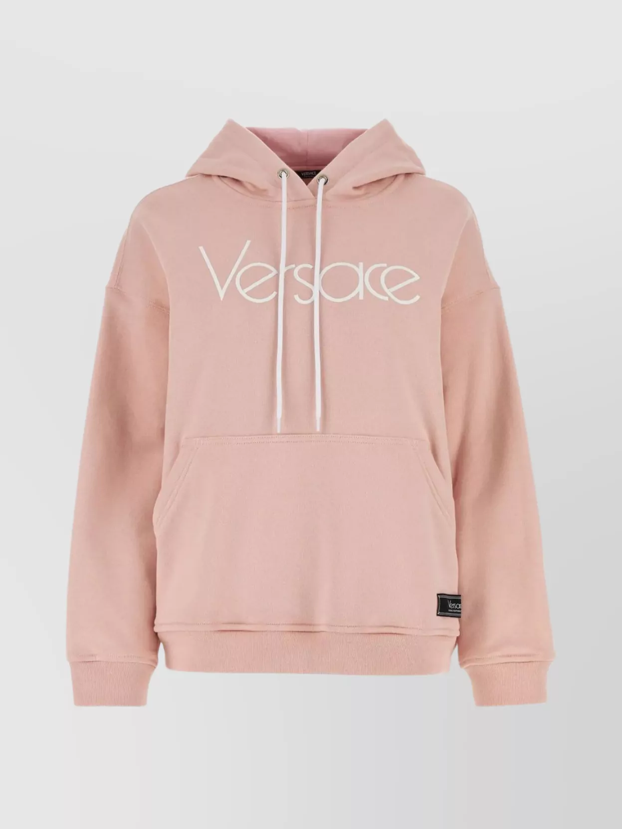 Shop Versace Cotton Oversize Hooded Sweatshirt In Pastel