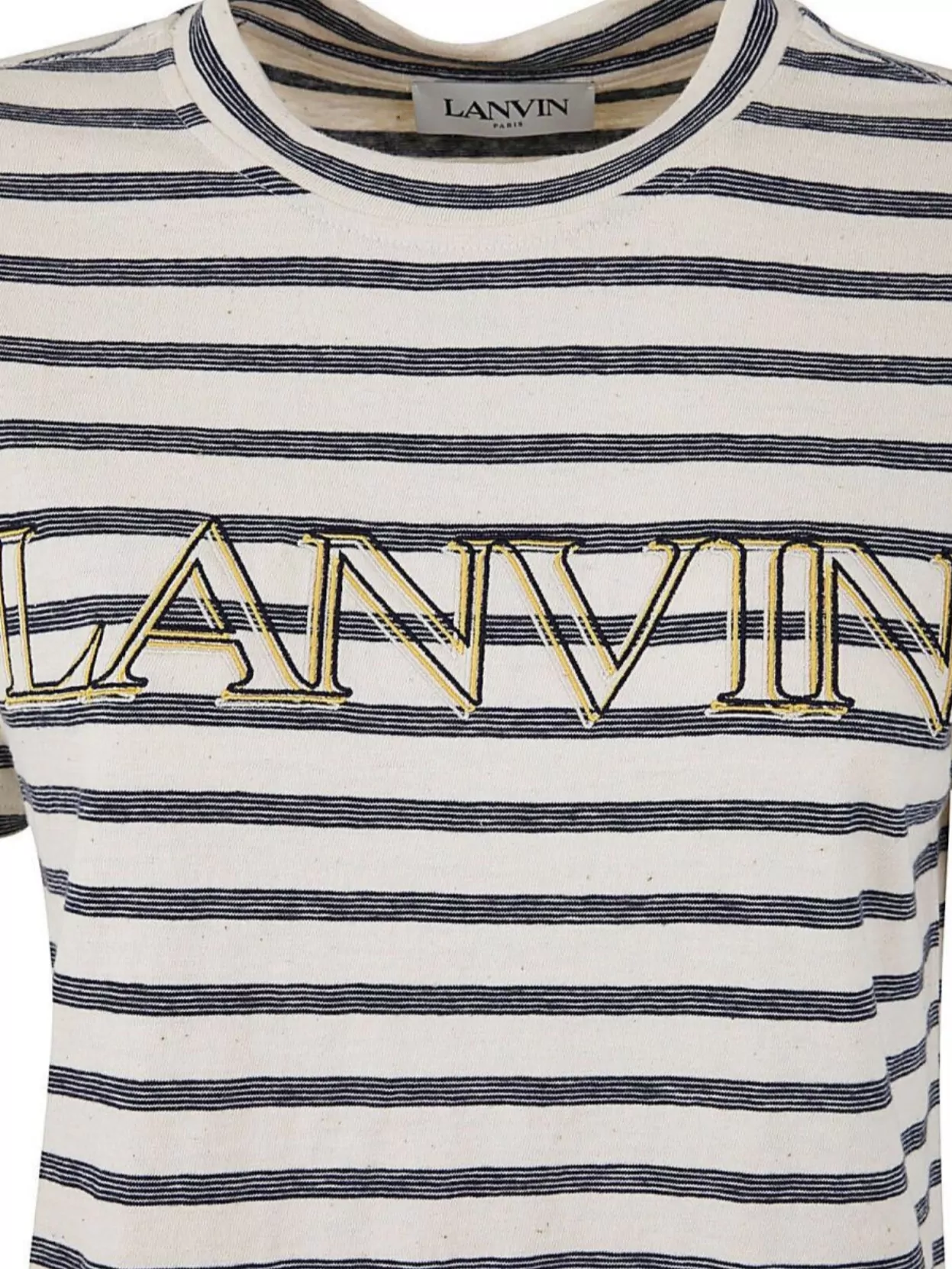 Lanvin Striped Crew Neck T-shirt With Short Sleeves In Multi