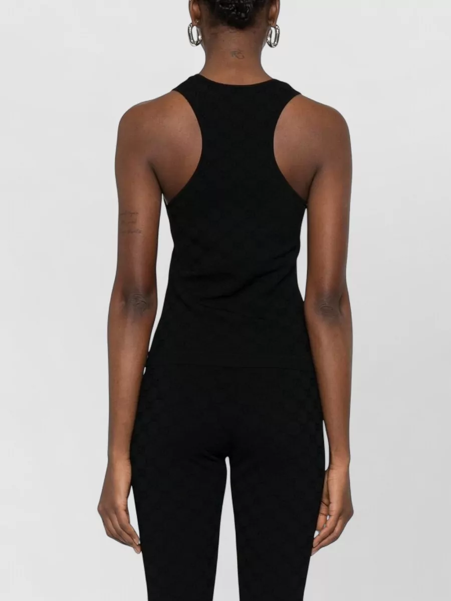 Gucci Jacquard Logo-Knit Scoop-Neck Sleeveless Tank Top