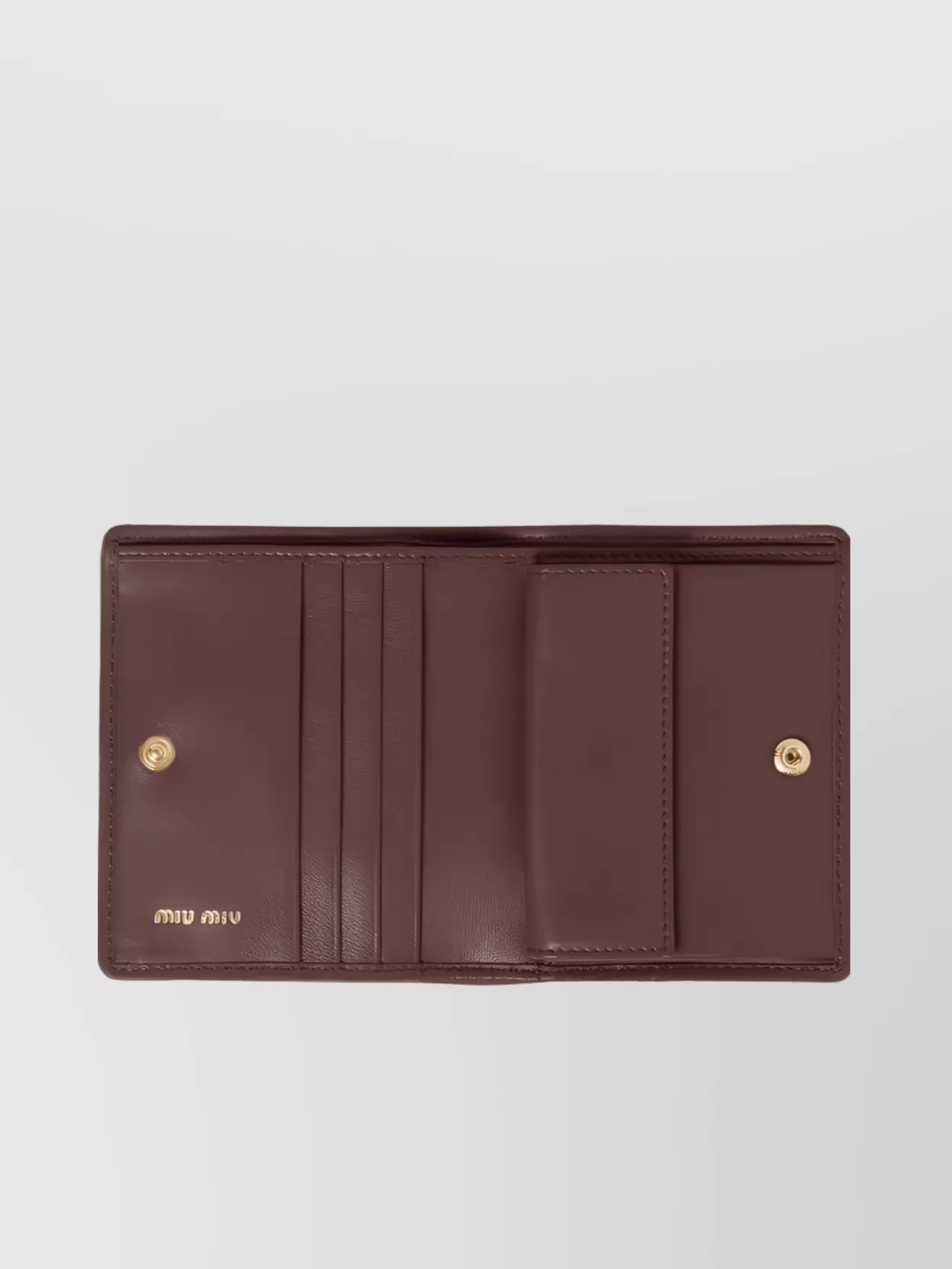 Miu Miu Quilted Leather Wallet Snap Button