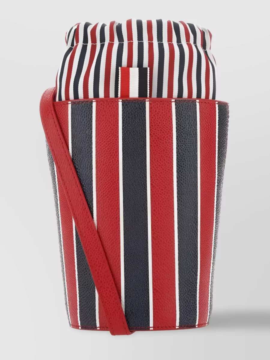 Shop Thom Browne Rwb Stripe Print Bucket Bag In Multicoloured
