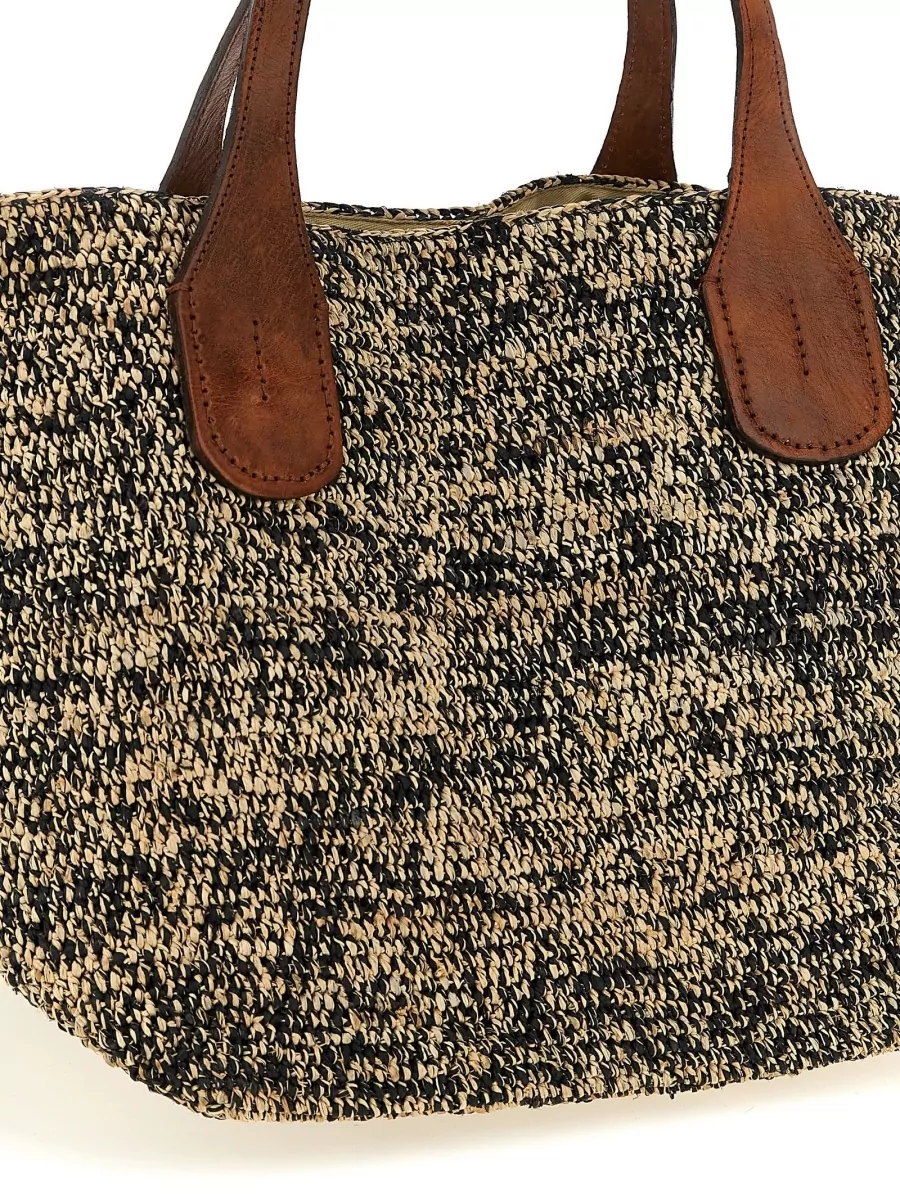 Ibeliv Raffia Two Tone Woven Tote Bag