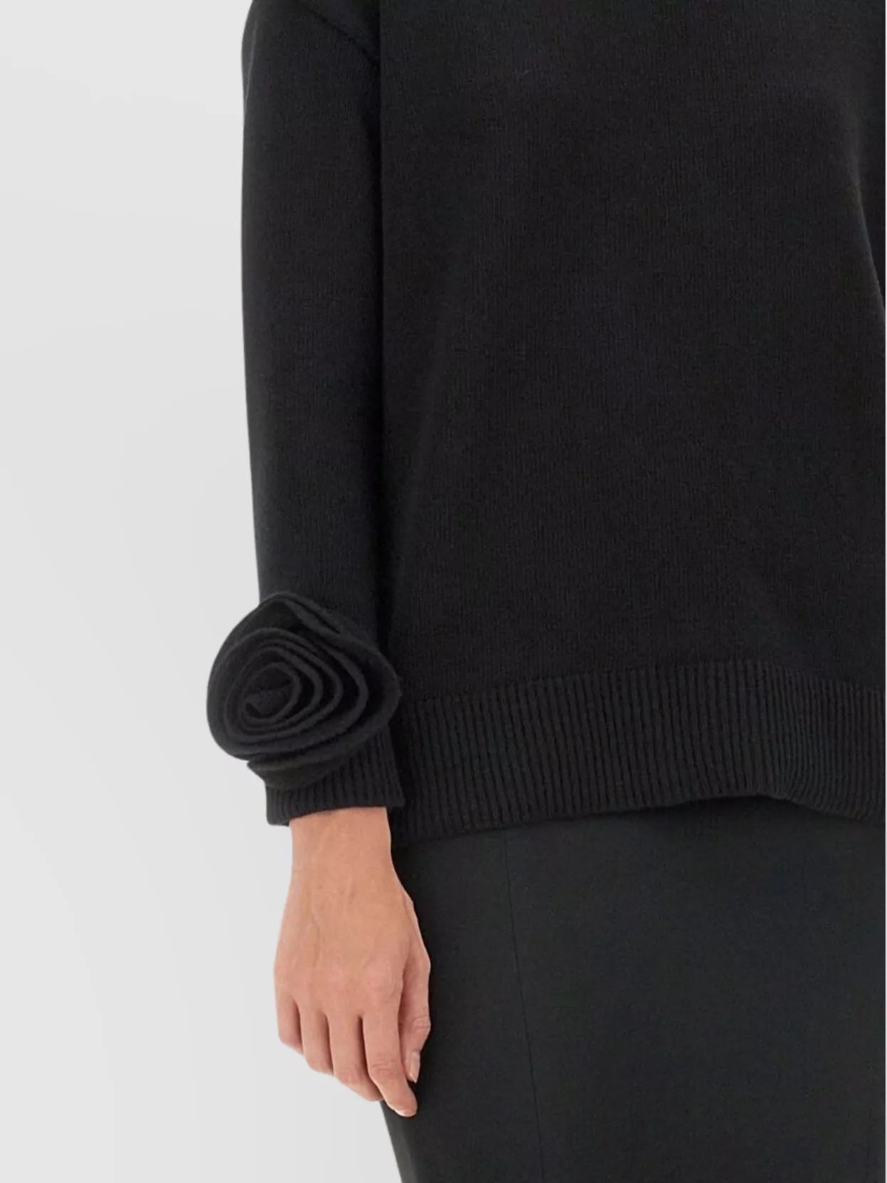 Valentino Knitwear With Dropped Shoulders And Floral Appliqué