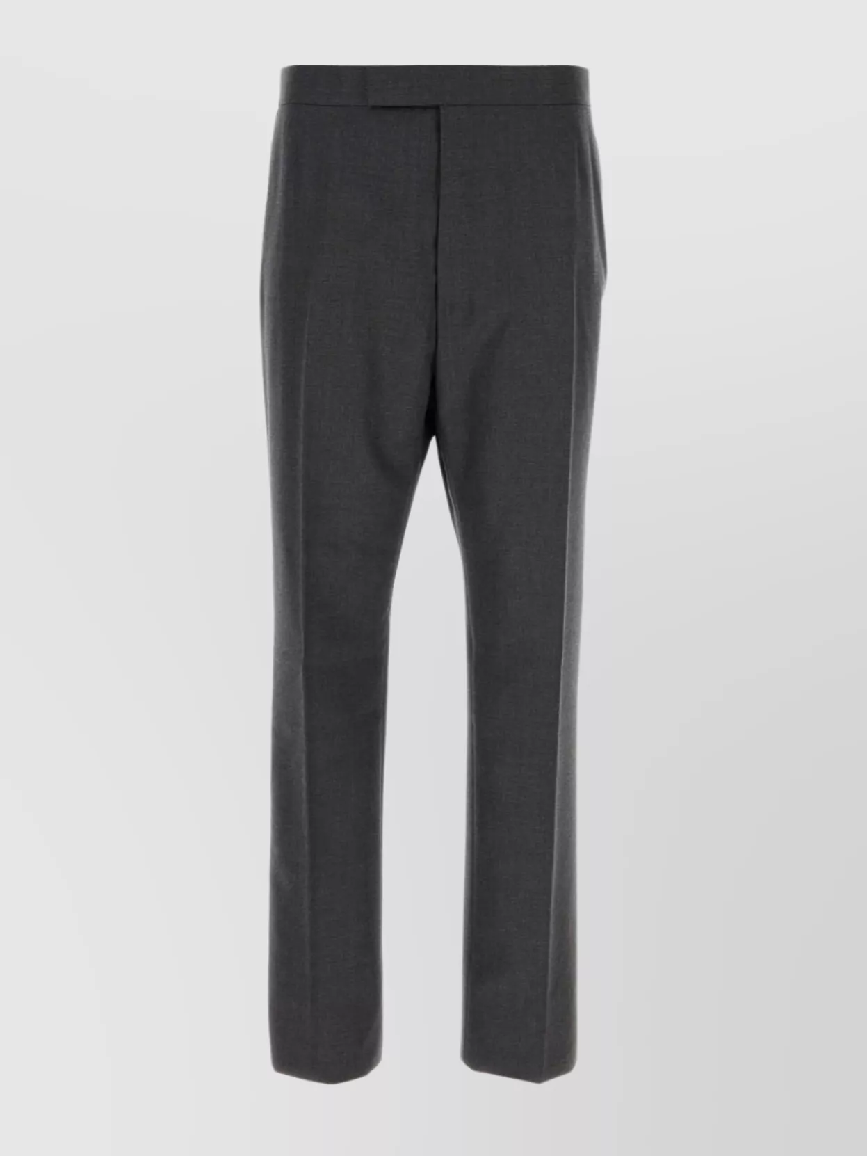 Thom Browne Wool Trousers With Back Pockets And Belt Loops In Black