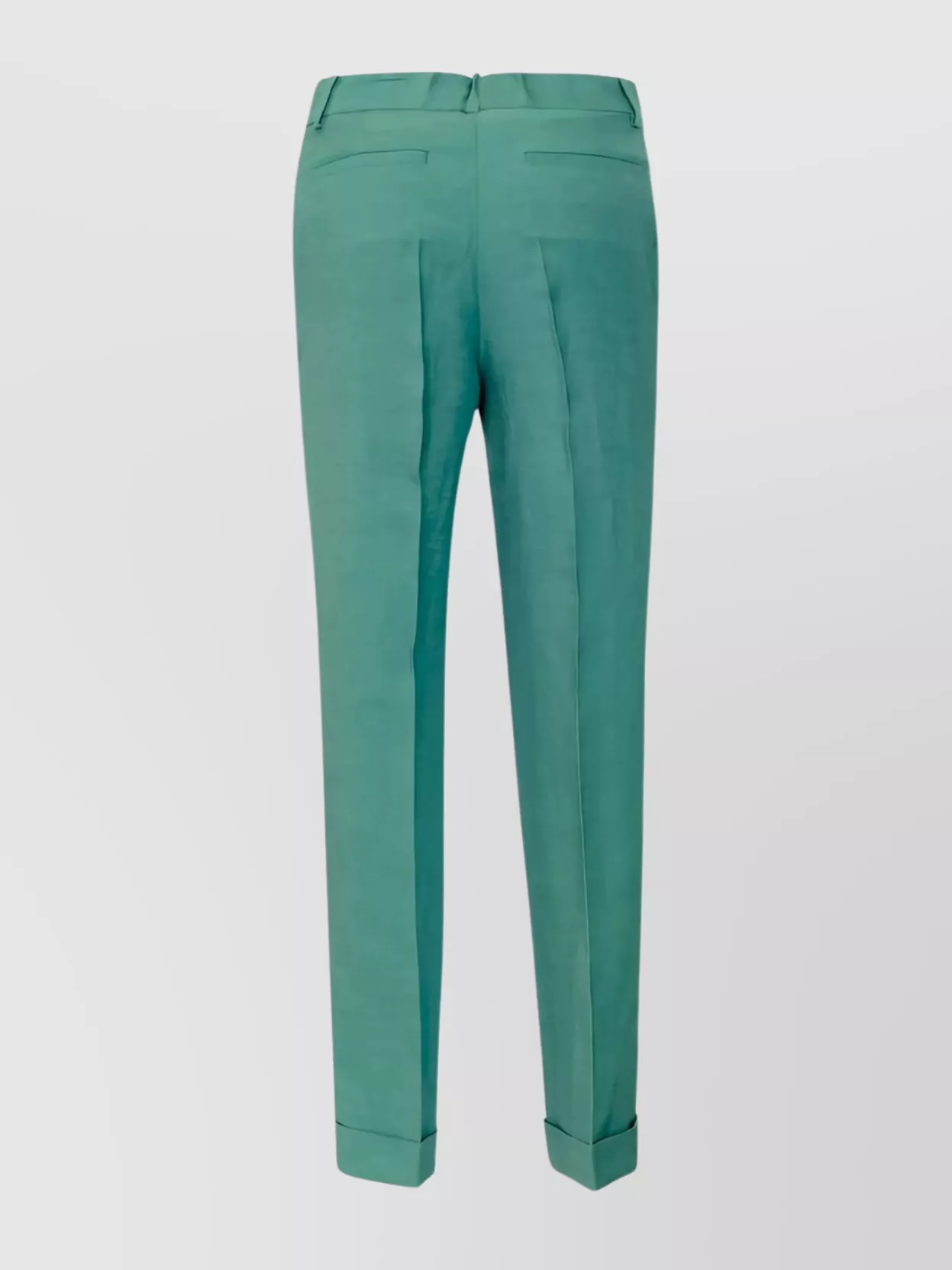 P.a.r.o.s.h Tailored Trousers With Cuffed Hem And Pockets In Blue