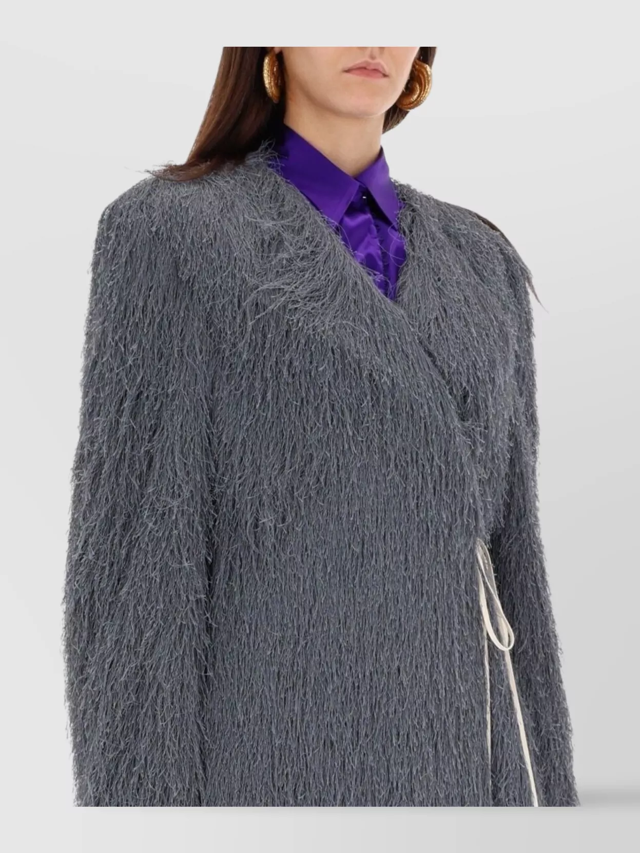 Dries Van Noten Long Textured Coat Belted At Waist
