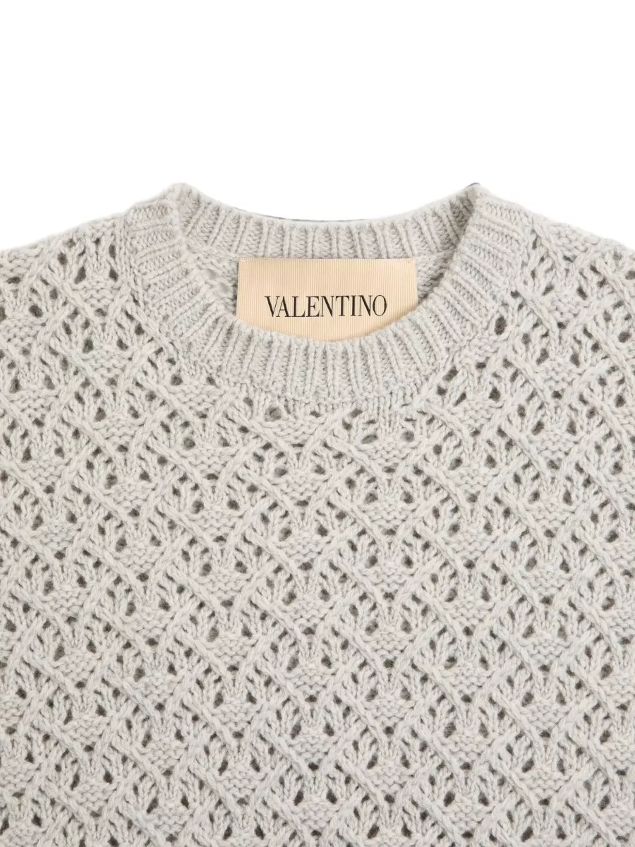 Valentino Wool Cashmere Perforated Jumper