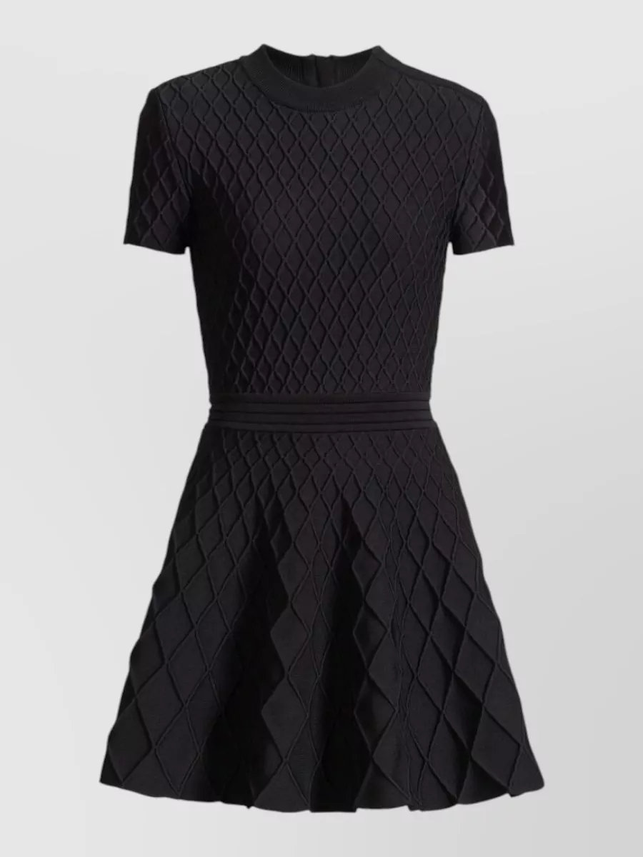 Balmain structured knit flared mini dress
