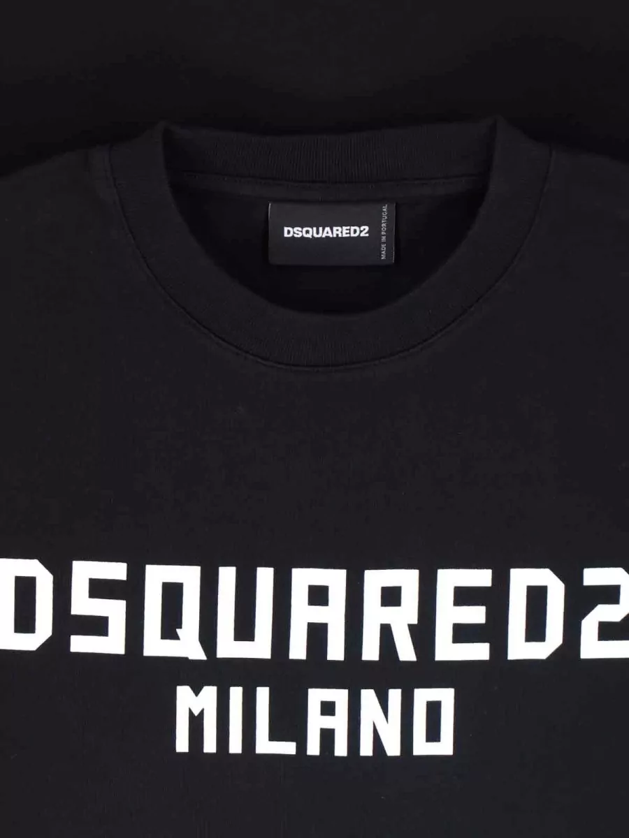 Dsquared2 Crew Neck Short Sleeve Straight Hem T-Shirt