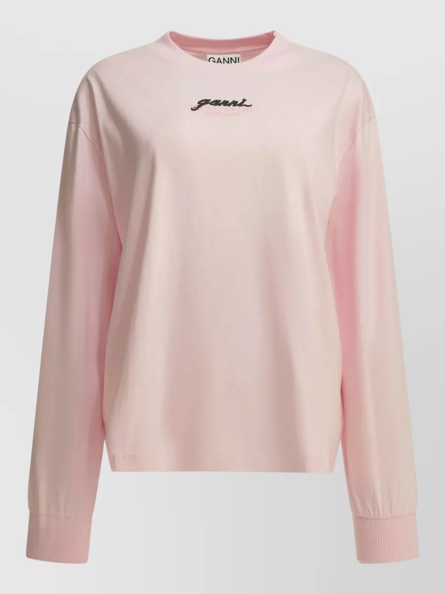 Ganni Cotton Crew-Neck T-Shirt