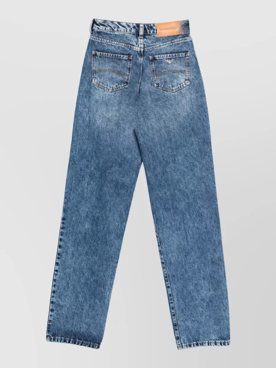 Emporio Armani Acid-Wash Straight-Leg Denim Jeans