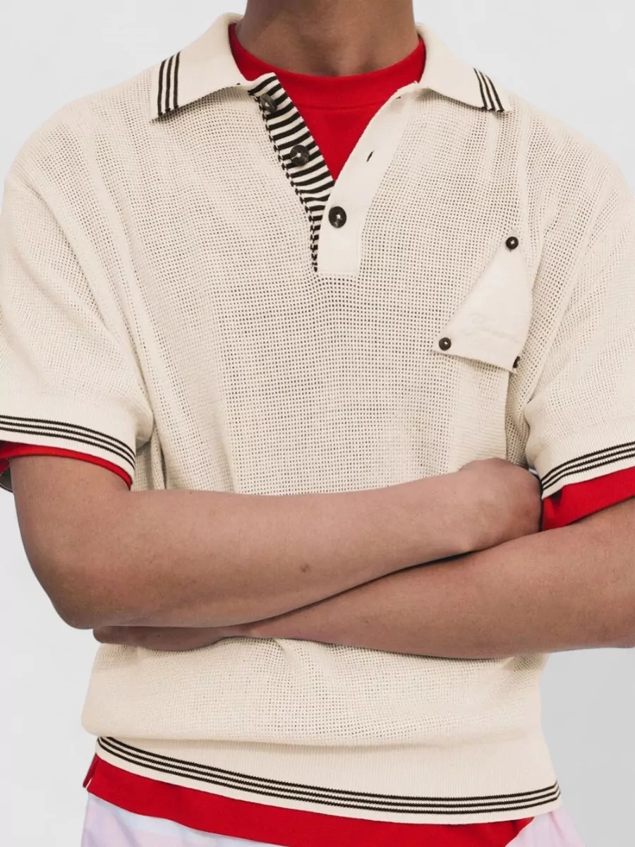 Jacquemus Silk Honeycomb-Knit Polo Jumper