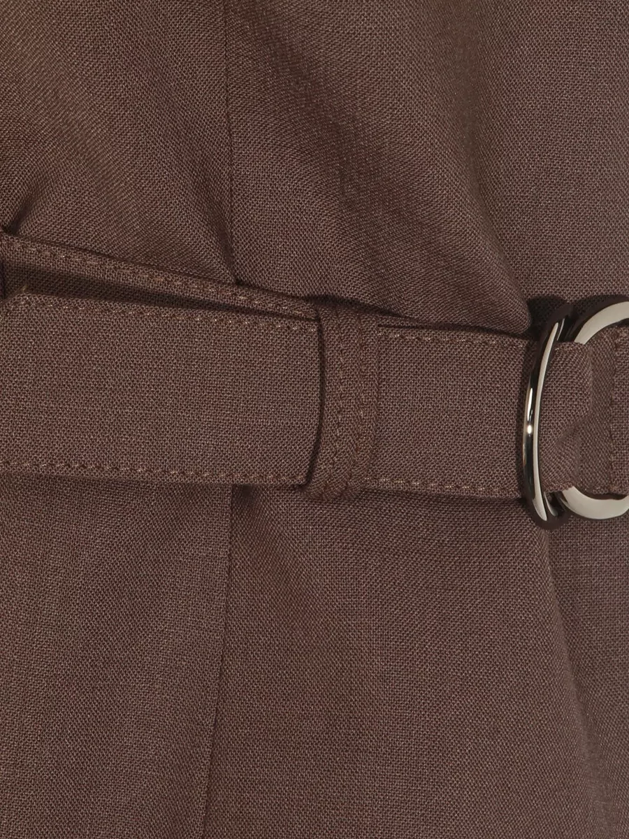 Brunello Cucinelli Sleeveless V-Neck Jacket Belted Detail