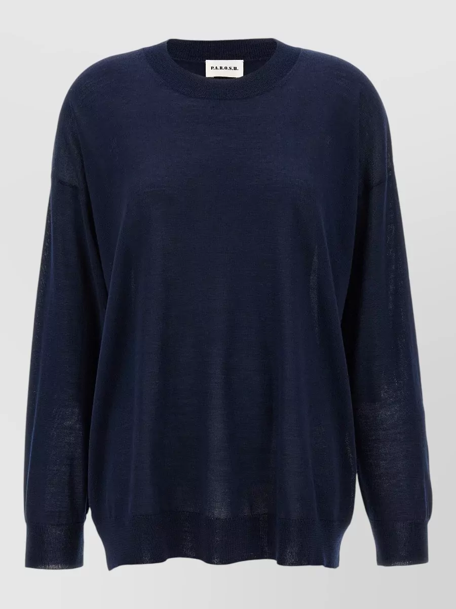 P.a.r.o.s.h. cashmere wool silk crew-neck long-sleeve sweater