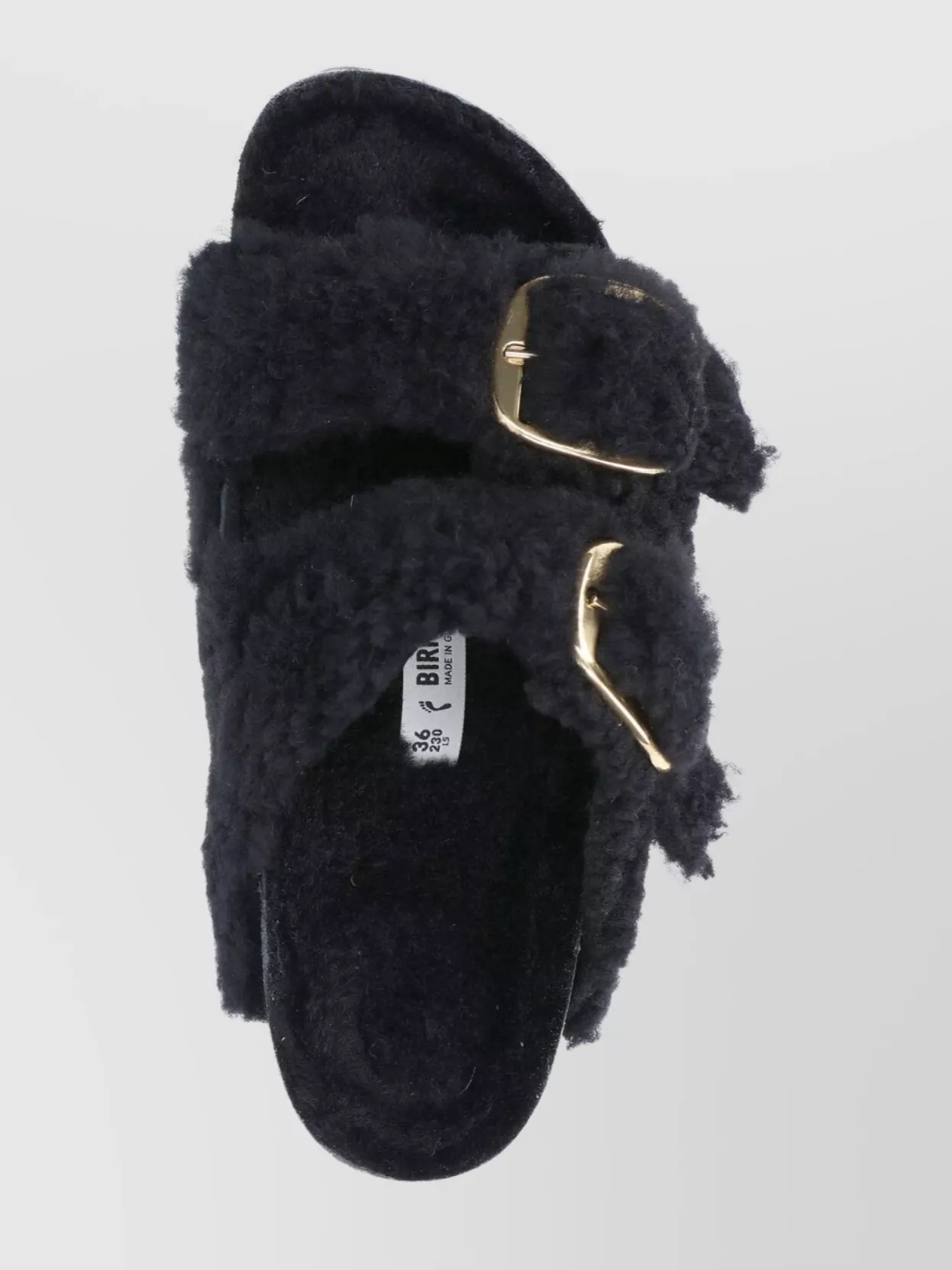 Shop Birkenstock Heeled Sandals With Cork Sole And Faux Fur In Black