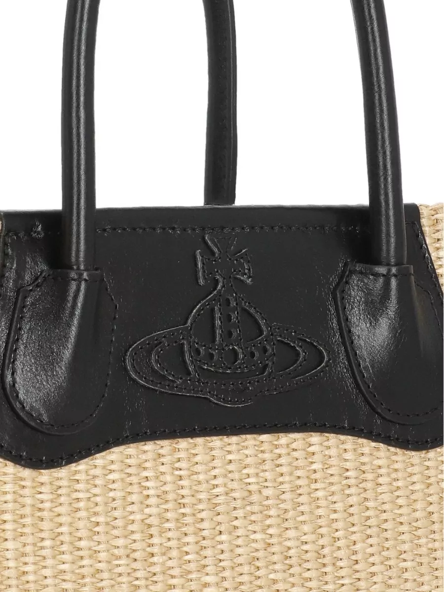 Vivienne Westwood Na Small Raffia-Effect Shoulder Bag