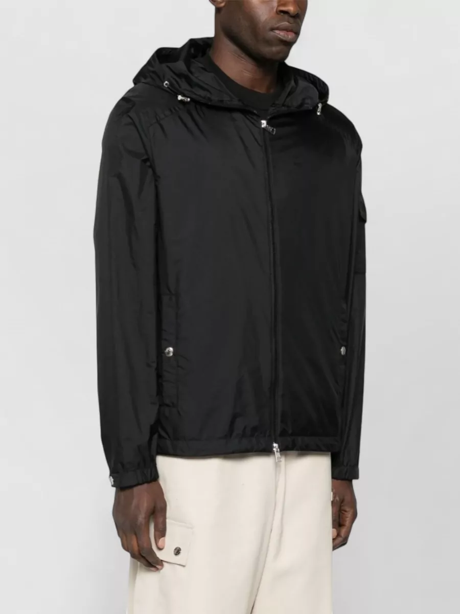 Moncler Hooded Jacket Nylon Silk Long Sleeves