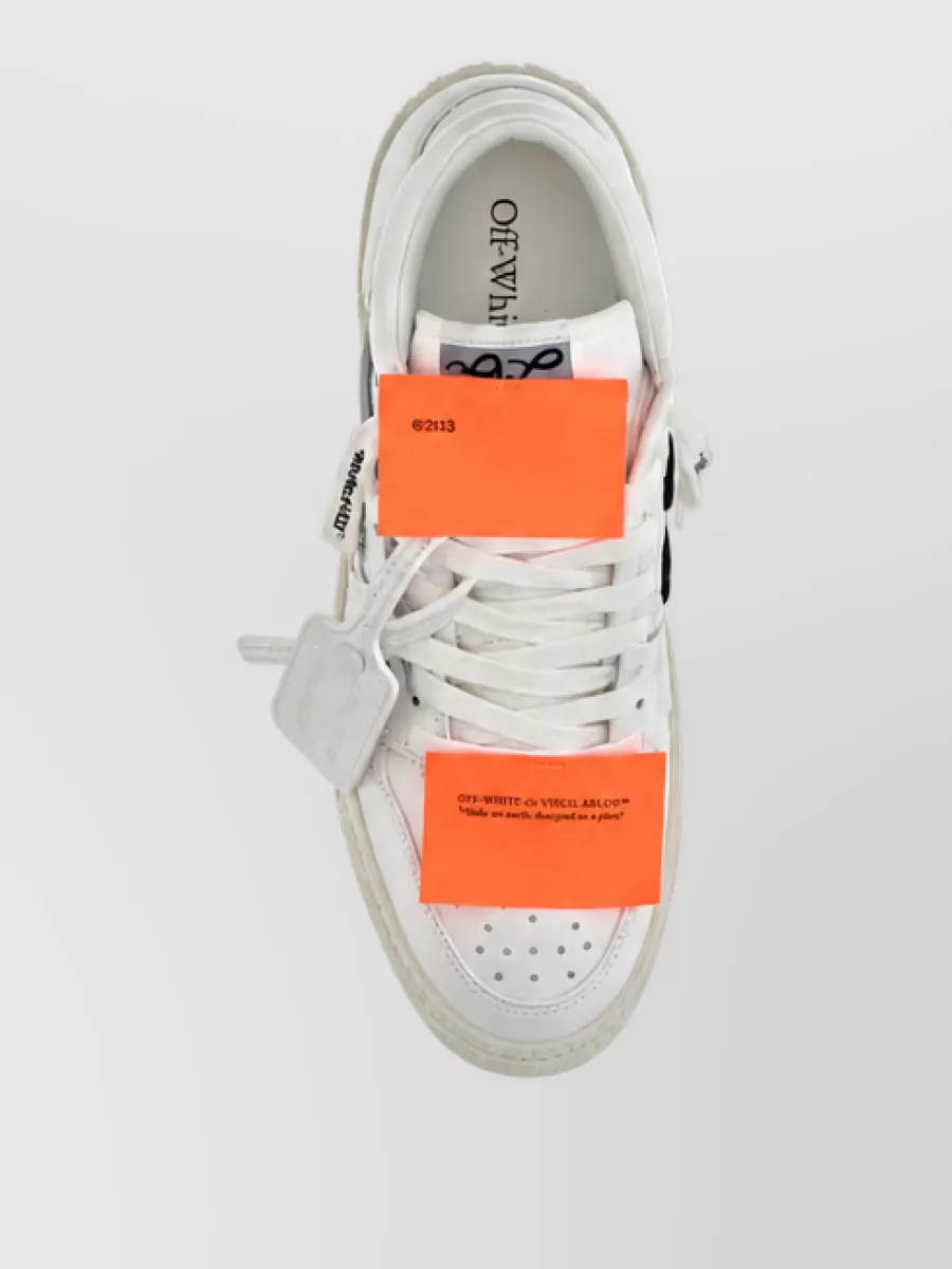 Off-White Calf Leather Low-Top Sneakers