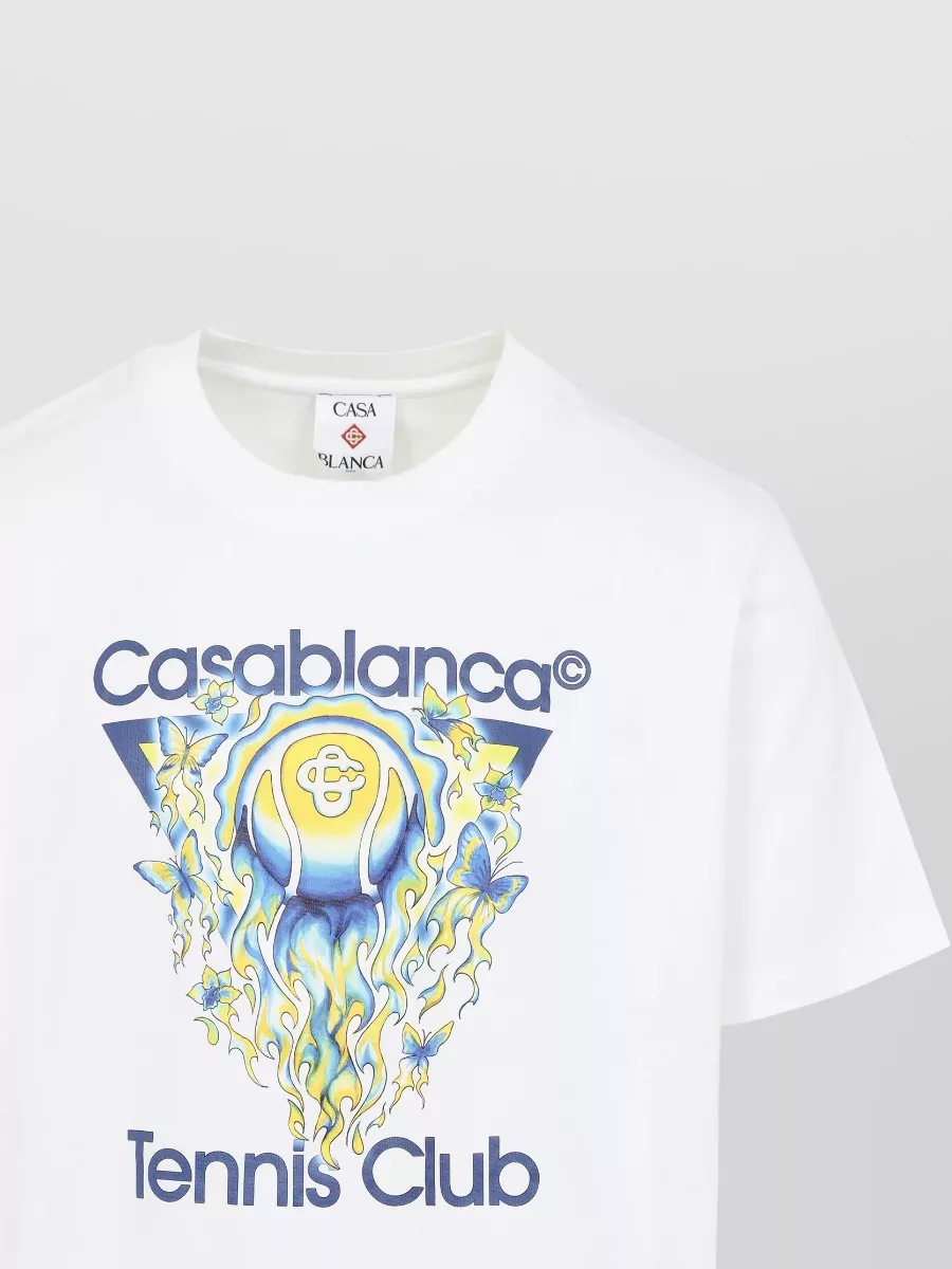 Casablanca Tennis Club Iconic Graphic Crew T Shirt