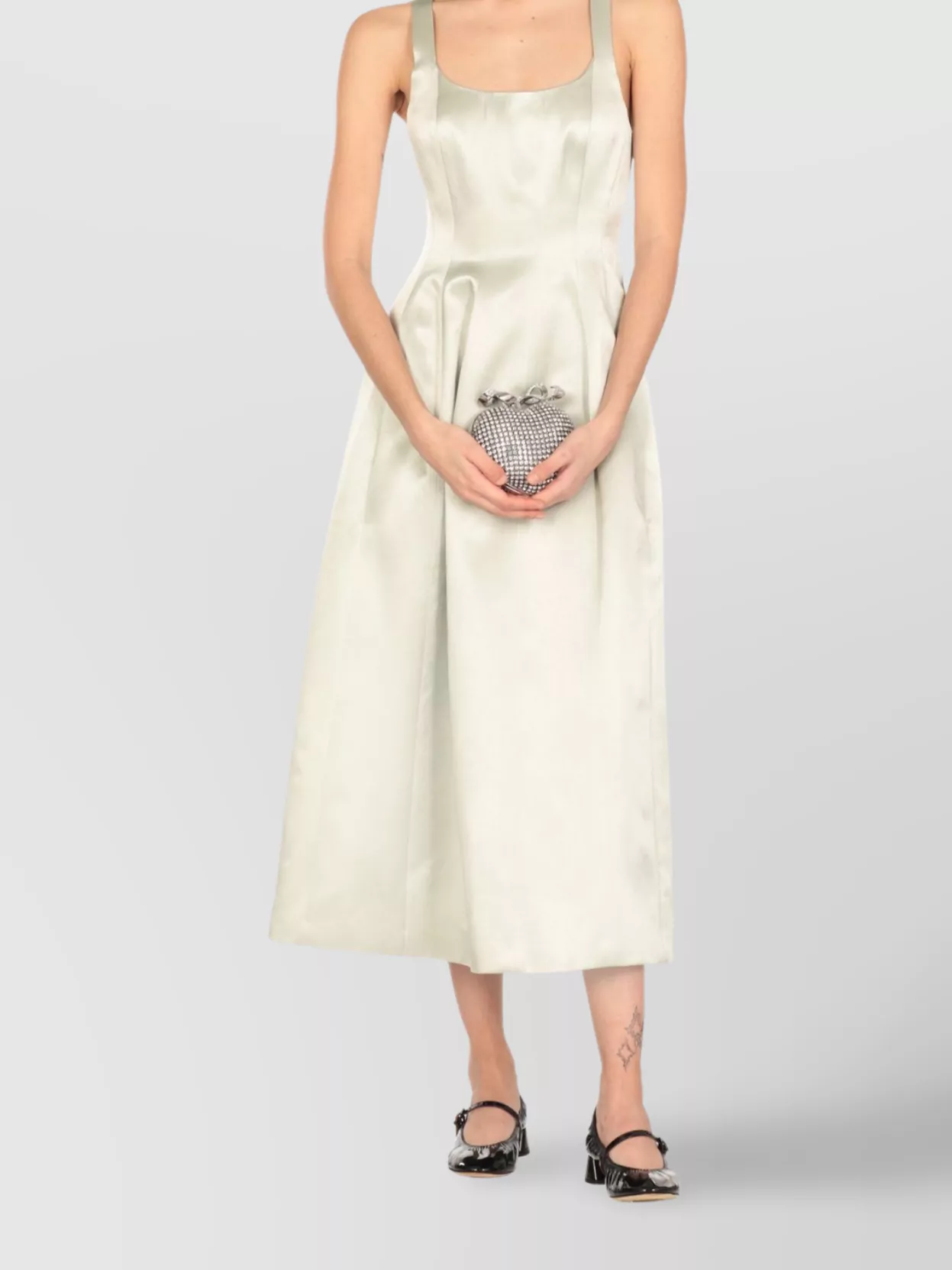 Philosophy Knee Length Square Neckline Satin Dress