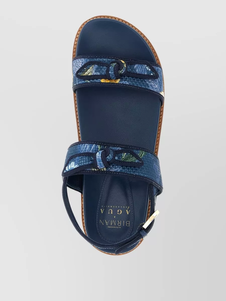 Alexandre Birman Leather Grosgrain Raffia Sport Sandals